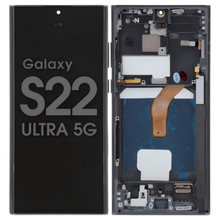 Soft OLED Screen and Digitizer Assembly with Frame for Samsung Galaxy S22 Ultra 5G (S908)